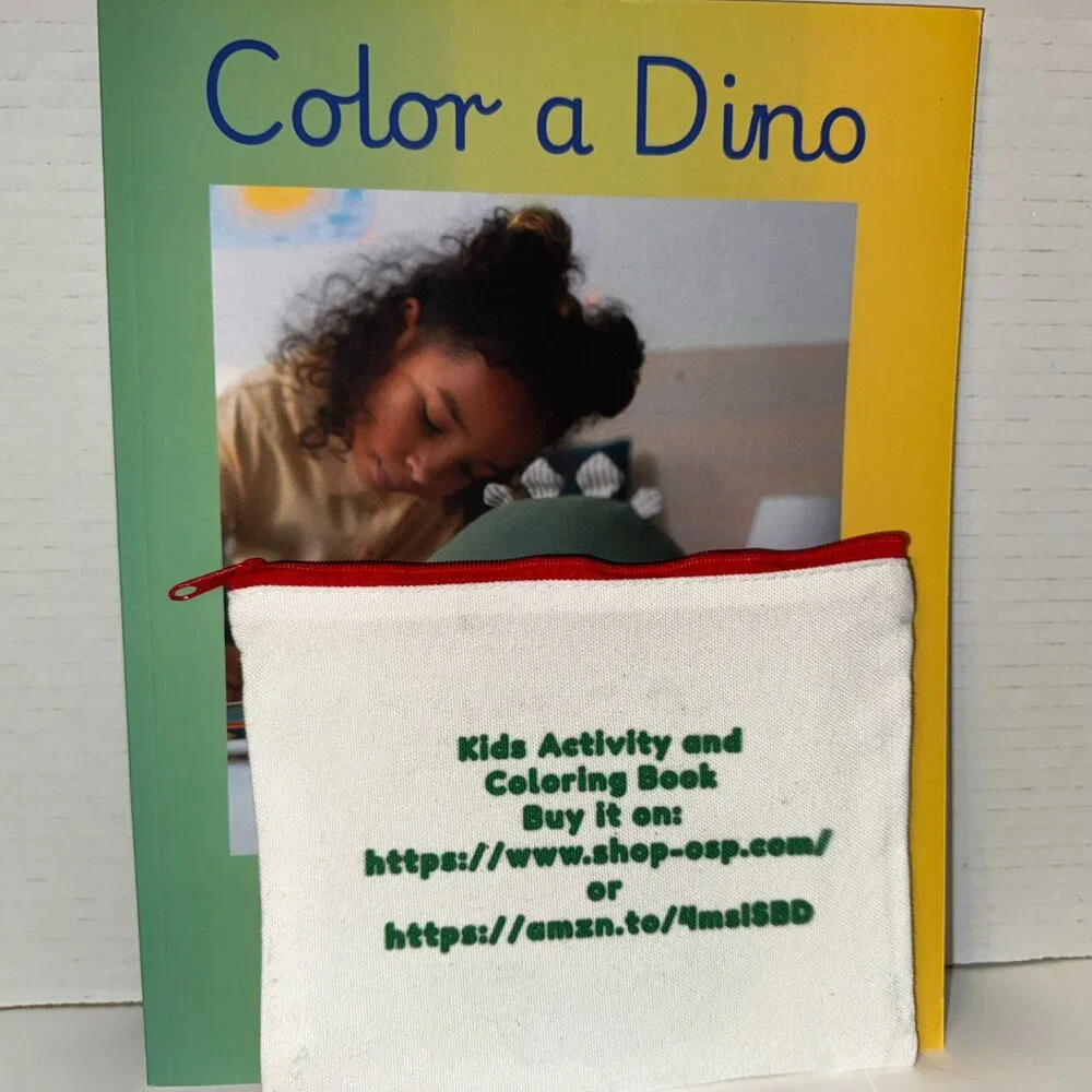 Red Color a Dino Zippered Pencil Pouch